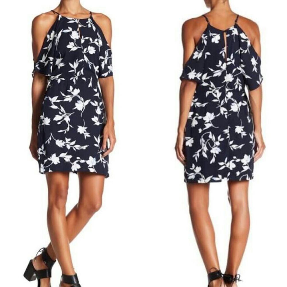 Adelyn Rae Navy Blue Cold Shoulder Dress